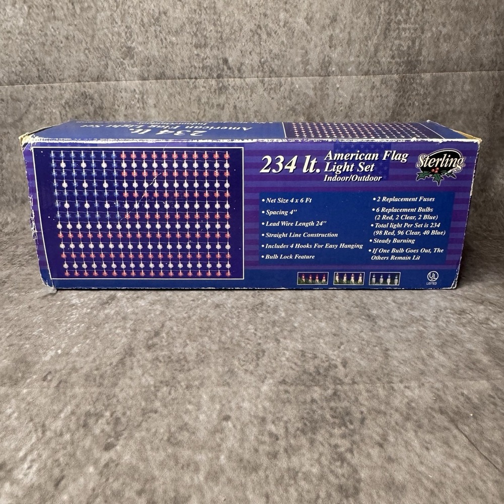 Sterling American Flag Light Set 234 lights 4x6 ft.